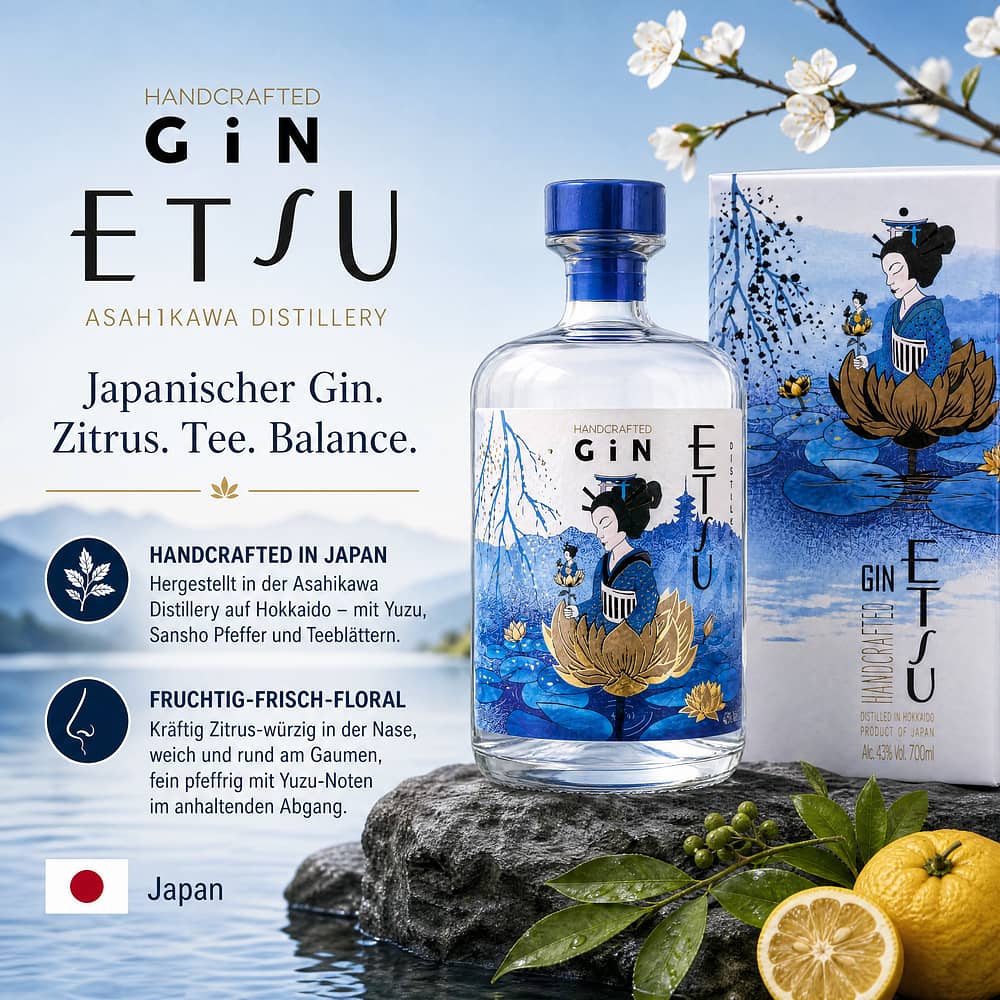 Asahikawa Distillery Etsu Gin 0,70 Liter/ 43.0% vol Produktbild