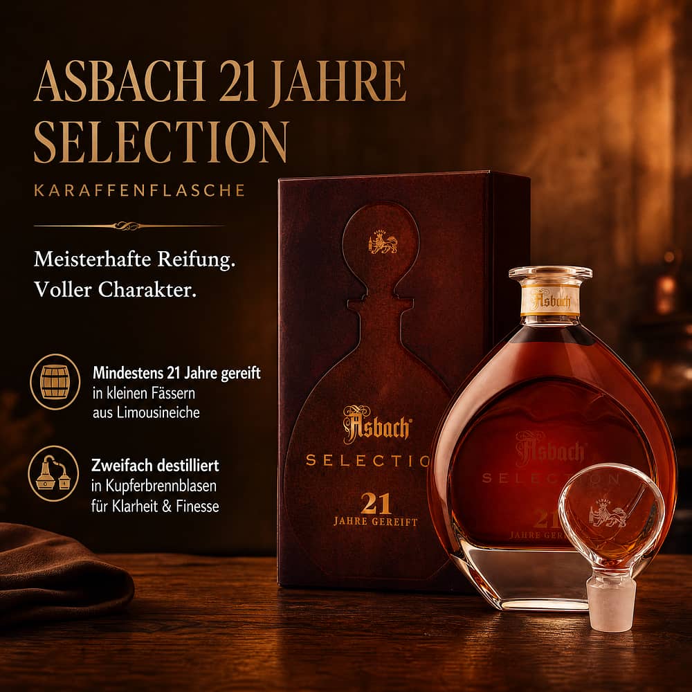 Asbach 21 Jahre Selection Karaffenflasche 0,70 Liter/ 40.0% vol Produktbild