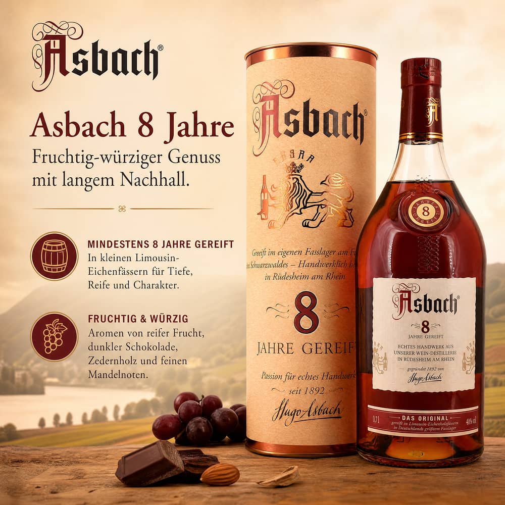 Asbach 8 Jahre 0,70 Liter/ 40.0% vol Produktbild