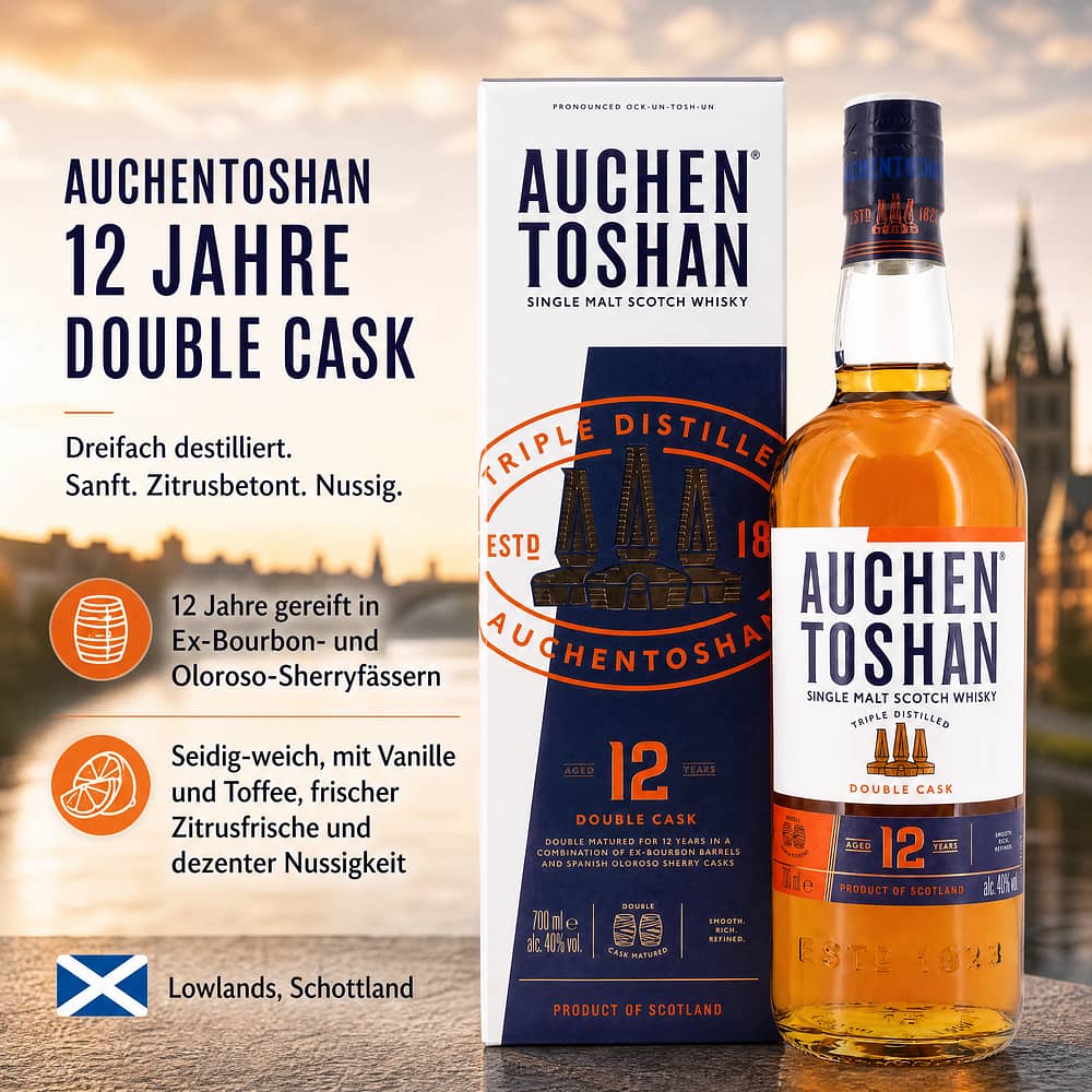 Auchentoshan 12 Jahre Doublewood 0,70 Liter/ 40.0% vol Produktbild