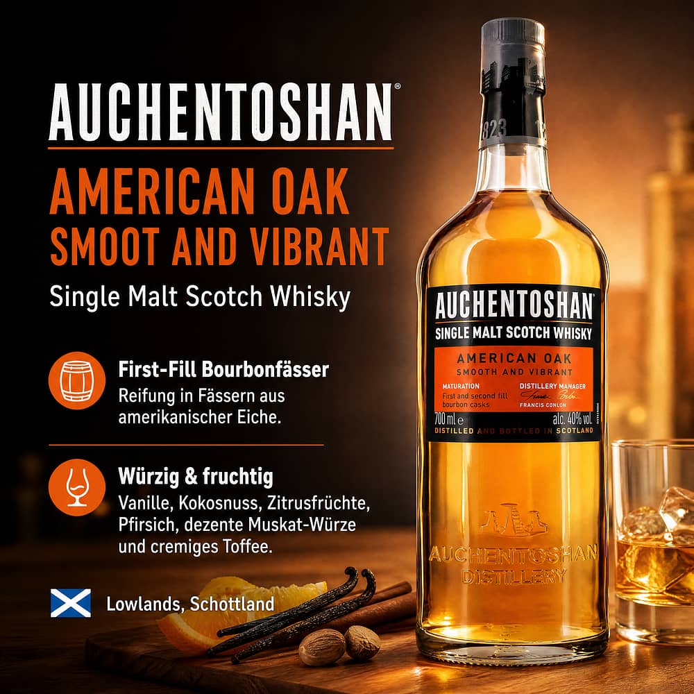 Auchentoshan American Oak Smoot and Vibrant 0,70 Liter/ 40.0% vol Produktbild