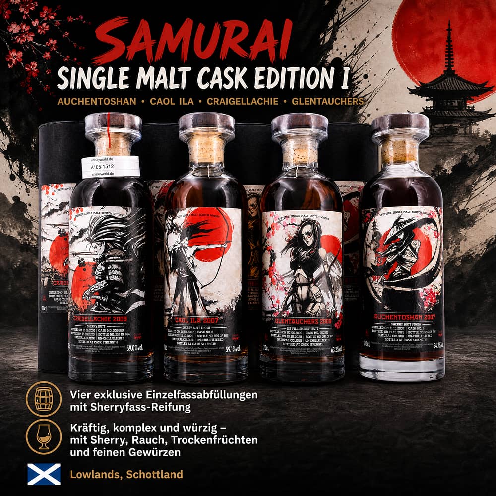 Signatory Samurai Single Malt Cask Edition I Auchentoshan; Caol Ila; Craigellachie & Glentauchers 2,80 Liter/ 59.0% vol Produktbild