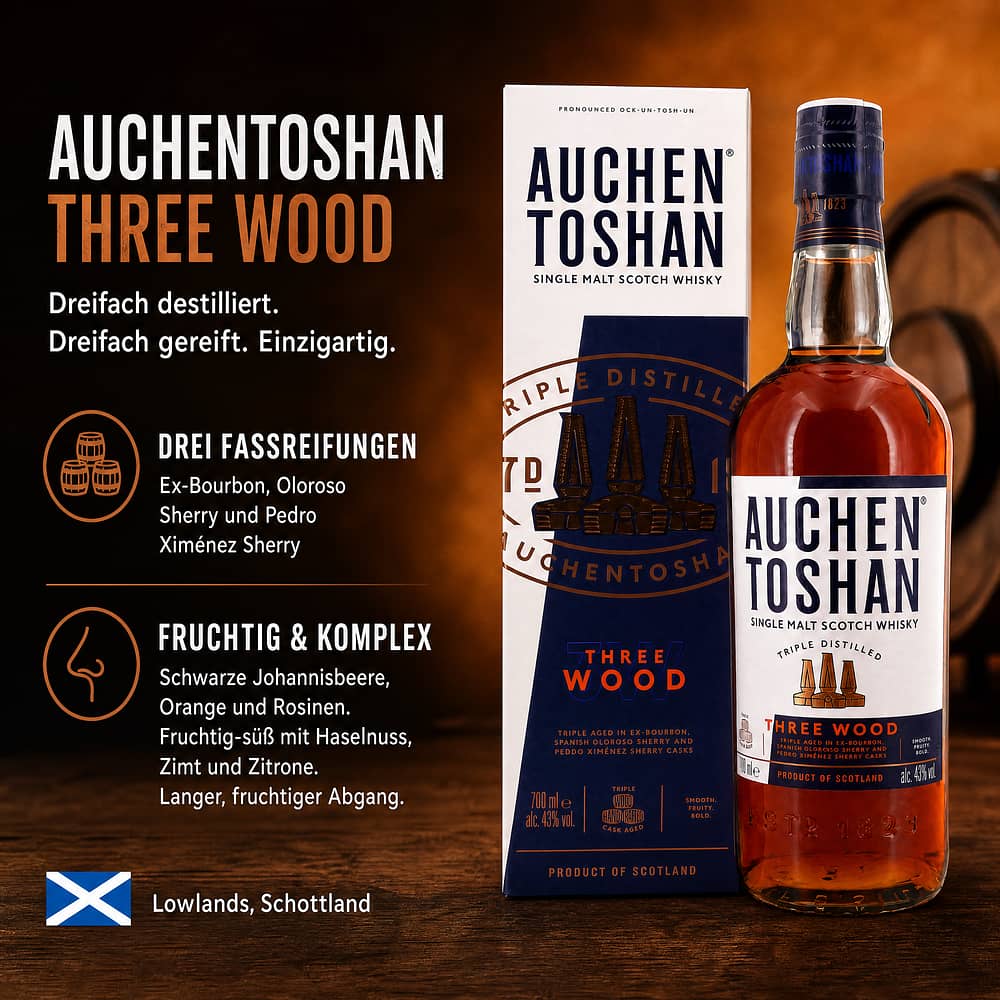 Auchentoshan Three Wood 0,70 Liter/ 43.0% vol Produktbild