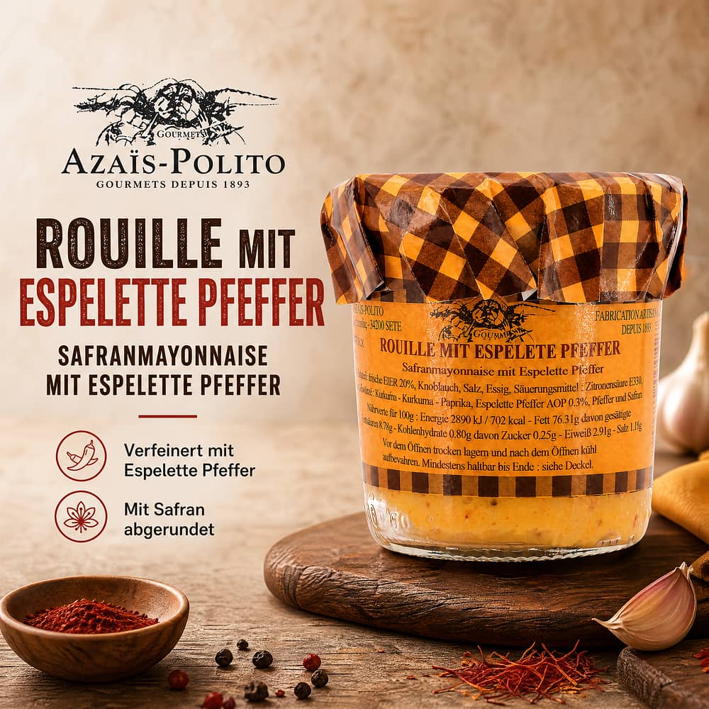 Azaïs-Polito Rouille mit Espelette Pfeffer Safranmayonnaise mit Espelette Pfeffer 85 Gramm Produktbild