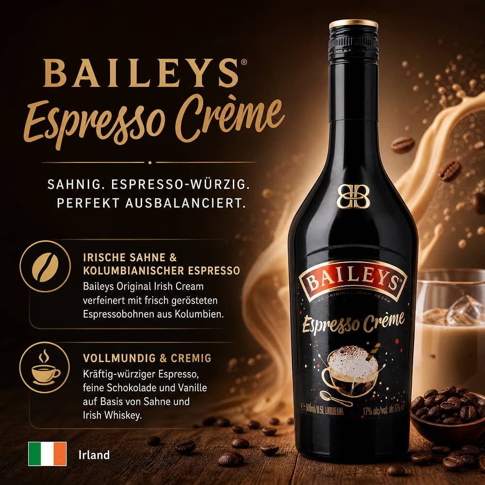 Baileys Espresso Cream 0,50 Liter/ 17.0% vol Produktbild
