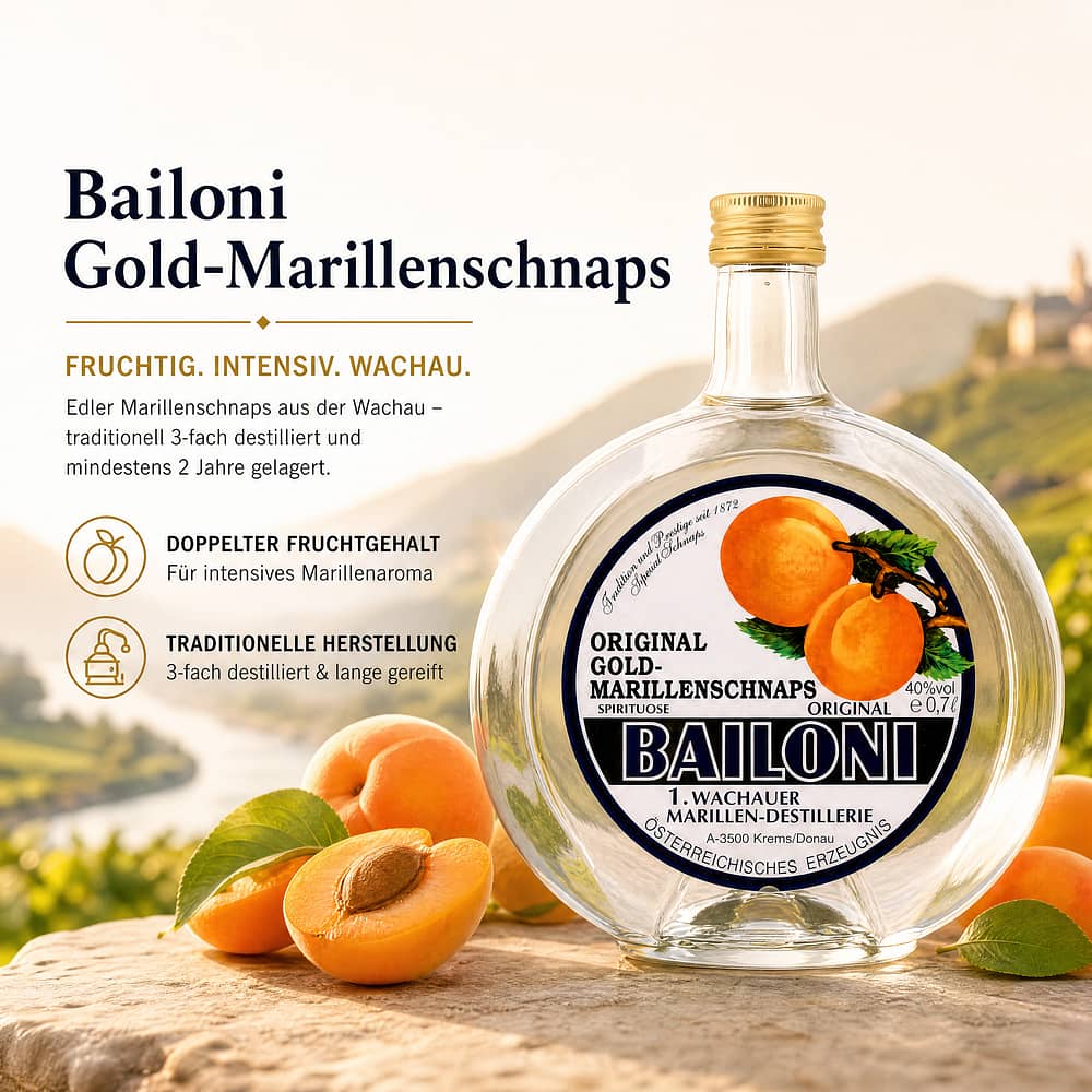 Bailoni Gold-Marillenschnaps 0,70 Liter/ 40.0% vol Produktbild