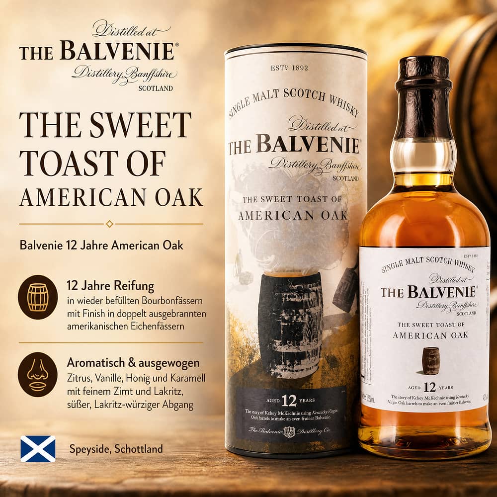 Balvenie 12 Jahre American Oak 0,70 Liter/ 43.0% vol Produktbild