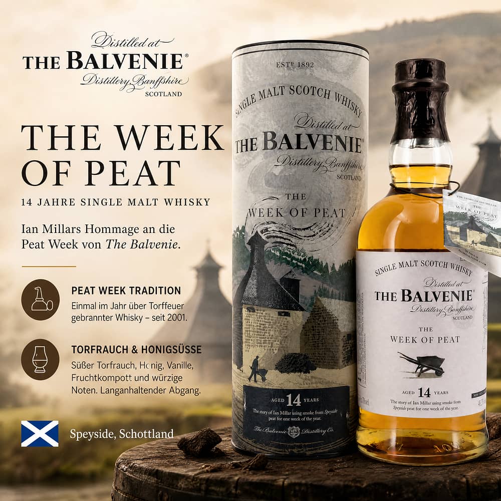 Balvenie 14 Jahre The Week of Peat 0,70 Liter/ 48.3% vol Produktbild