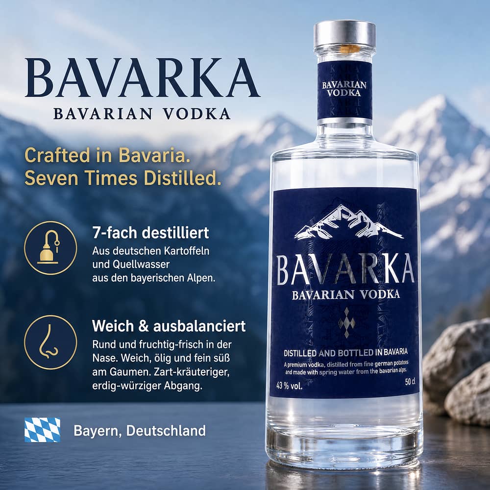 Bavarka Bavarian Vodka 0,50 Flasche/ 43.0% vol Produktbild