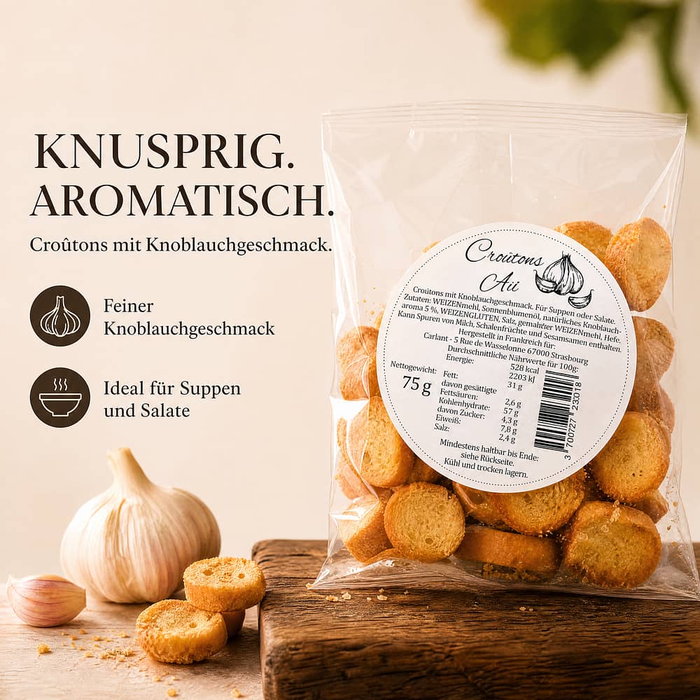 Beauharnais-CARLANT Croûtons mit Knoblauchgeschmack 75 Gramm Produktbild