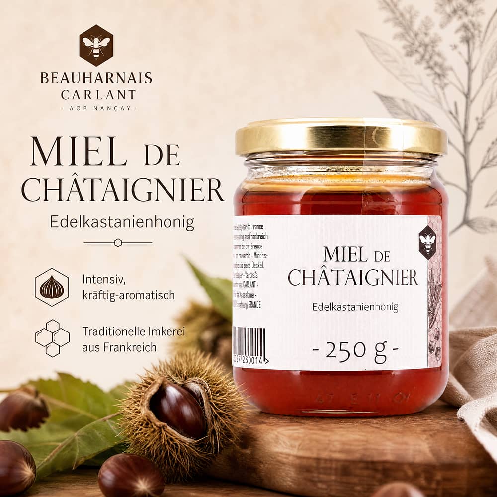 Beauharnais-CARLANT Miel de Châtaignier Edelkastanienhonig 250 Gramm Produktbild