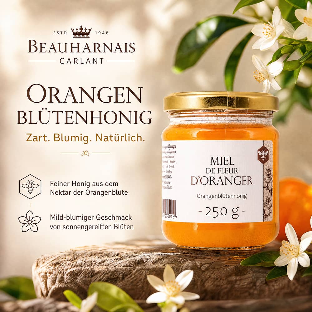 Beauharnais-CARLANT Miel de Fleur D`Oranger Orangenblütenhonig 250 Gramm Produktbild