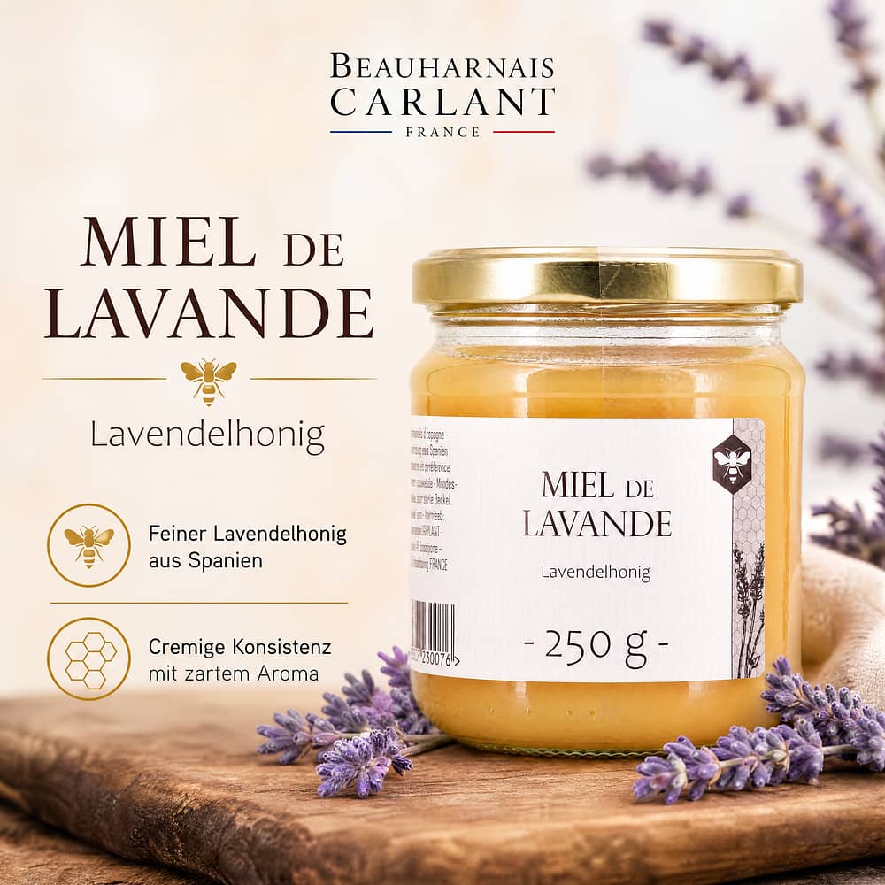 Beauharnais-CARLANT Miel de Lavande Lavendelhonig (cremig) 250 Gramm Produktbild