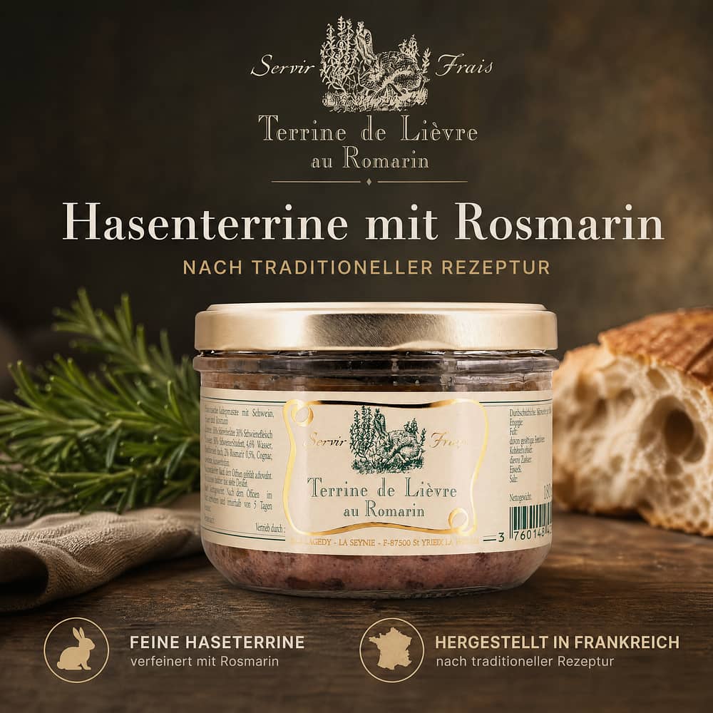Beauharnais-CARLANT Terrine de Lièvre au Romarin Hasenterrine mit Rosmarin 180 Gramm/ 0.5% vol Produktbild