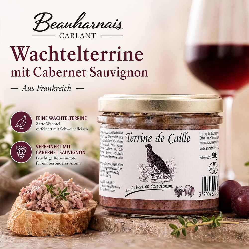 Beauharnais-CARLANT Wachtelterrine mit Cabernet Sauvignon 90 Gramm Produktbild