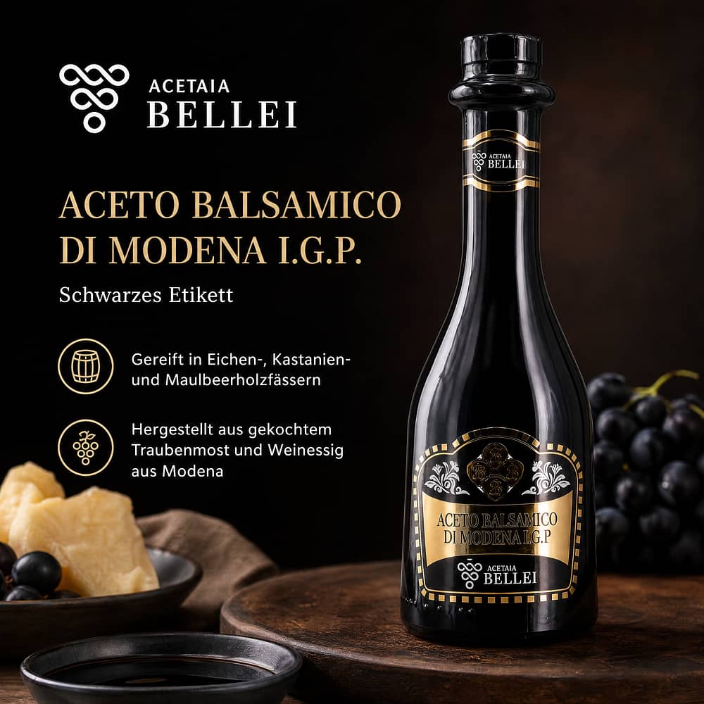 Bellei Aceto Balsamico di Modena I.G.P.- Schwarzes Etikett 0,250 Liter Produktbild