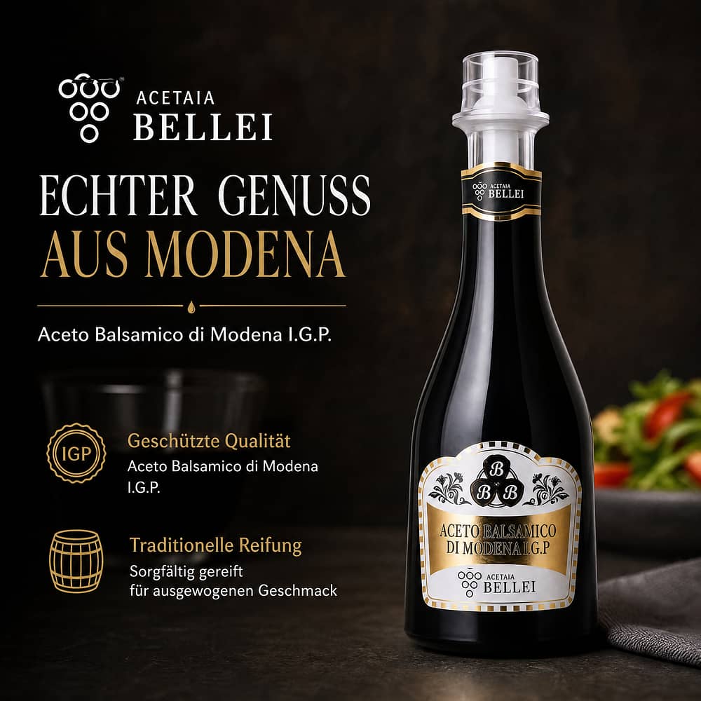 Bellei Aceto Balsamico di Modena I.G.P.- Weißes Etikett 0,250 Liter Produktbild