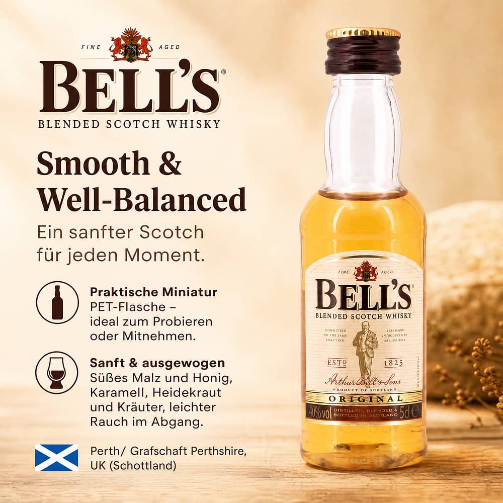 Bell's Original Miniatur PET-Flasche 0,050 Liter/ 40.0% vol Produktbild