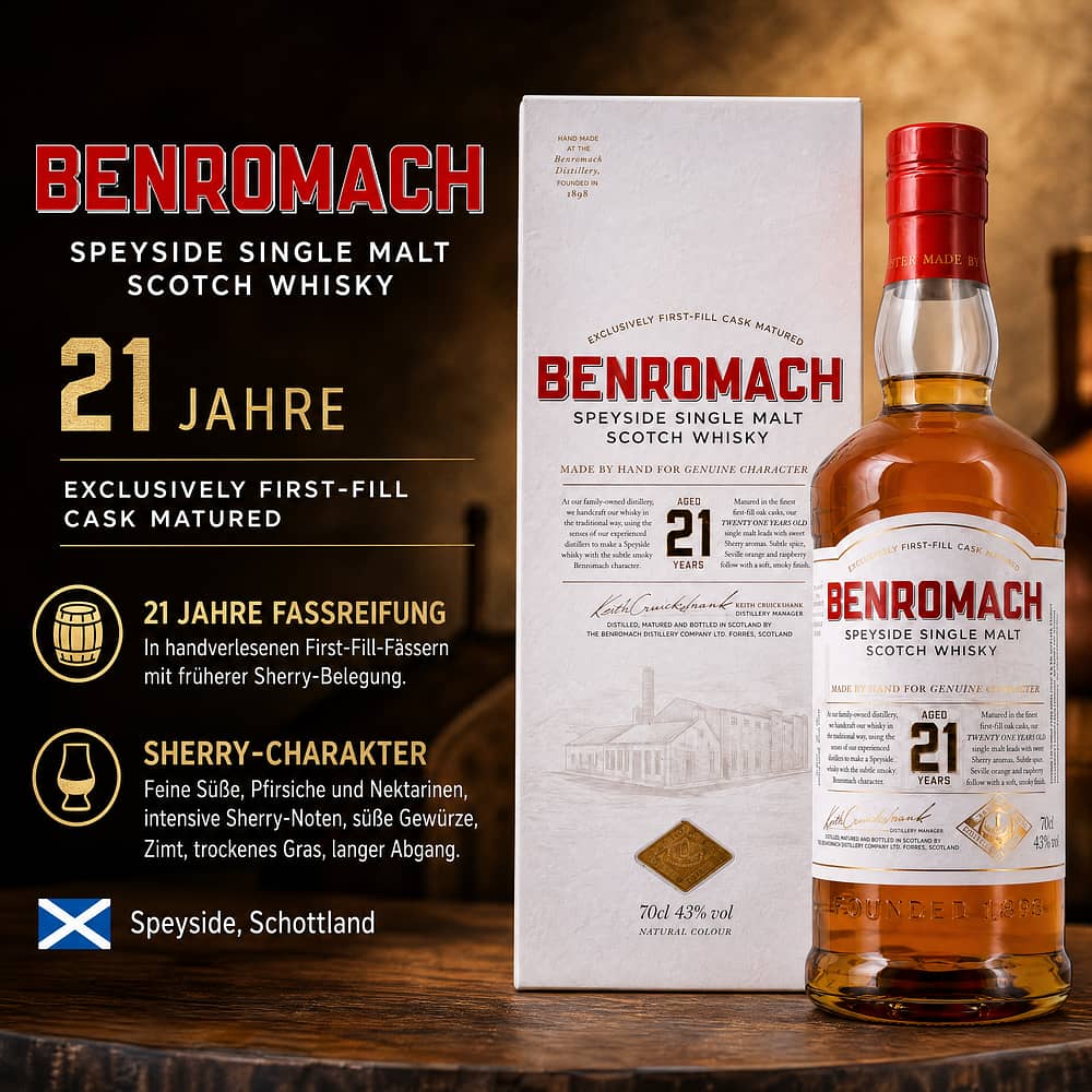 Benromach 21 Jahre 0,70 Liter/ 43.0% vol Produktbild