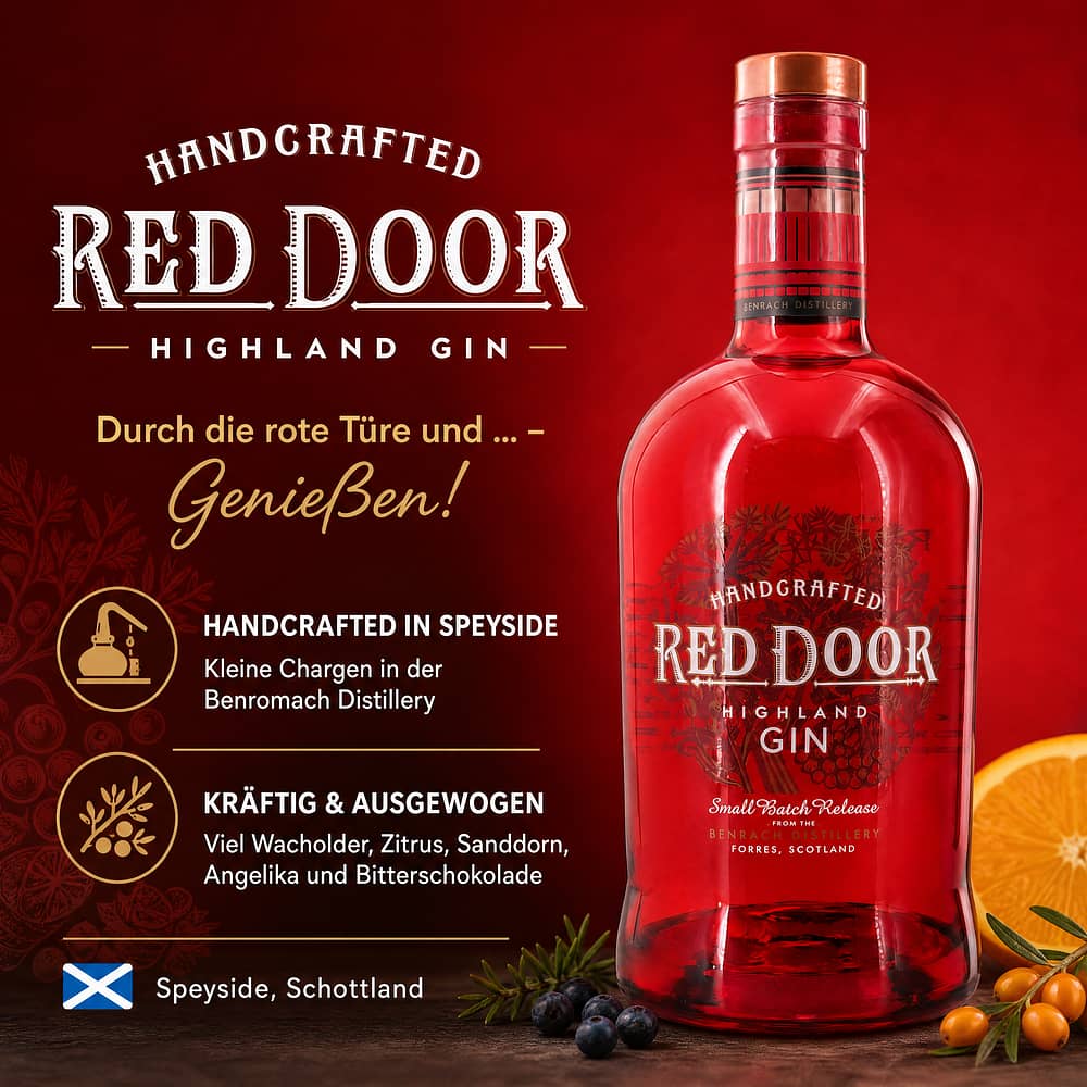 Benromach Red Door Highland Gin 0,70 Liter/ 45.0% vol Produktbild