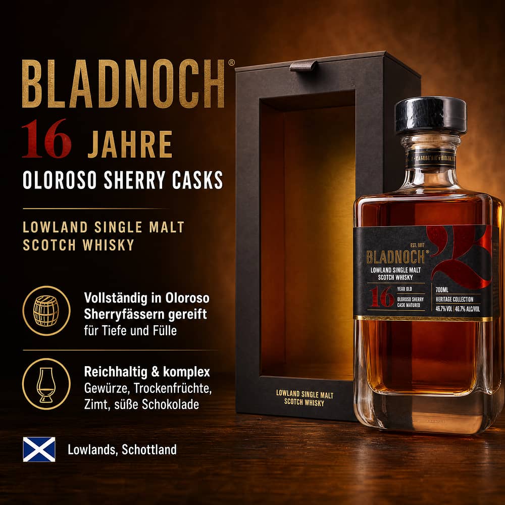 Bladnoch 16 Jahre Oloroso Sherry Casks 0,70 Liter/ 46.7% vol Produktbild