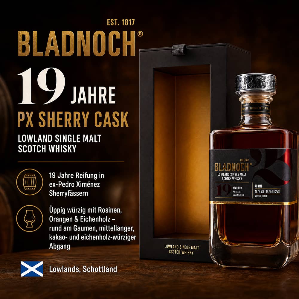 Bladnoch 19 Jahre PX Sherry Cask 0,70 Liter/ 46.7% vol Produktbild