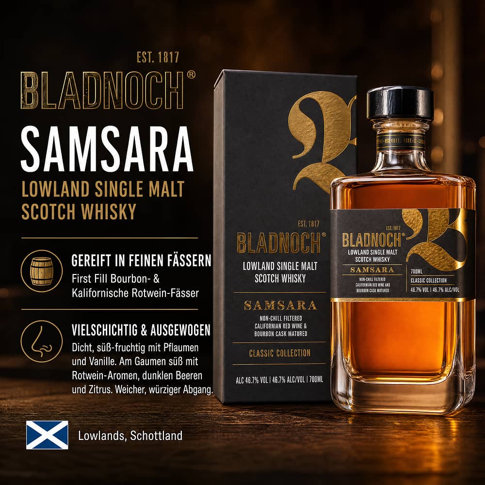 Bladnoch Samsara 0,70 Liter/ 46.7% vol Produktbild