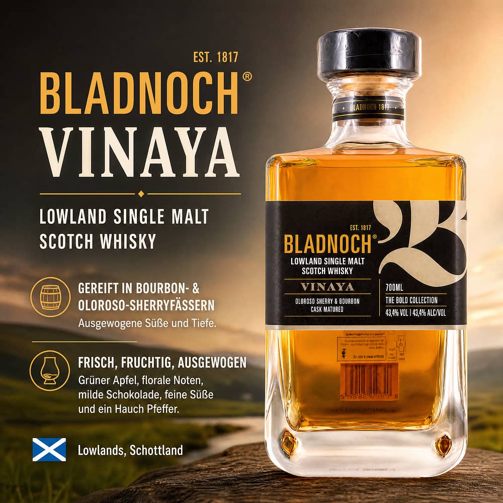 Bladnoch Vinaya 0,70 Liter/ 43.3% vol Produktbild