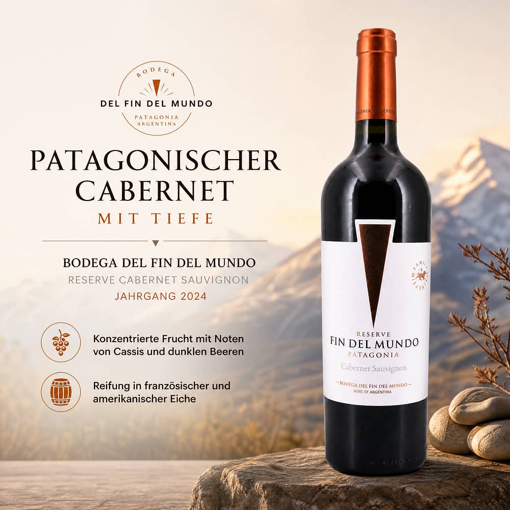 Bodega del Fin del Mundo Reserve Cabernet Sauvignon Jahrgang 2024 0,750 Liter/ 14.0% vol Produktbild