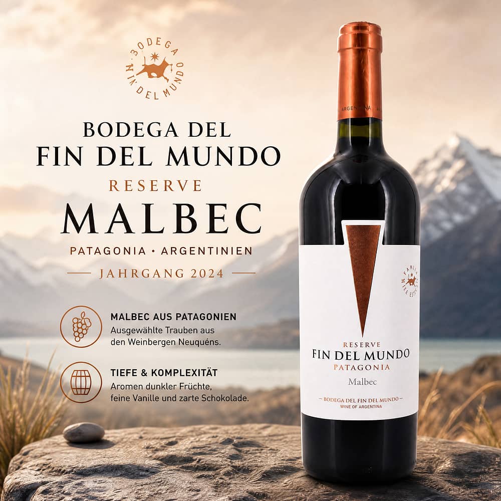Bodega del Fin del Mundo Reserve Malbec Jahrgang 2024 0,750 Liter/ 13.5% vol Produktbild