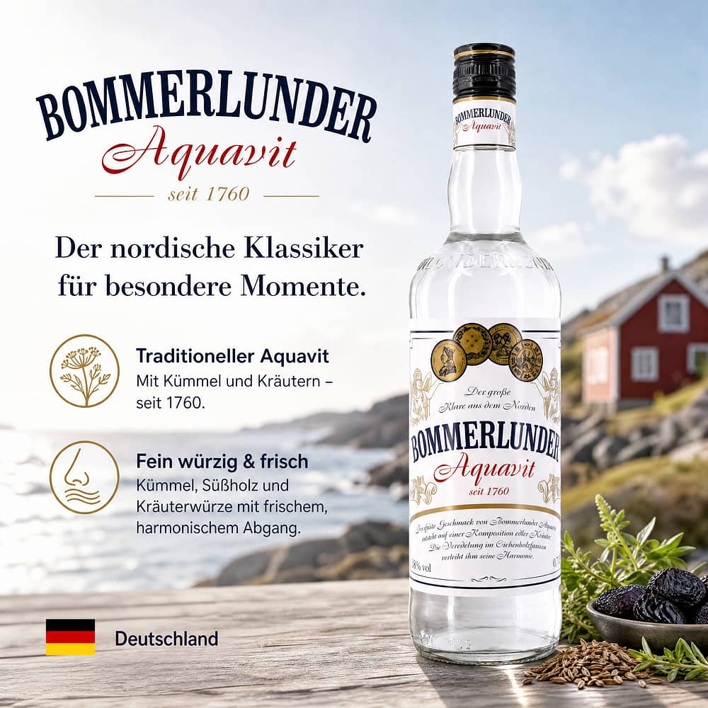 Bommerlunder Aquavit 0,70 Liter/ 38.0% vol Produktbild