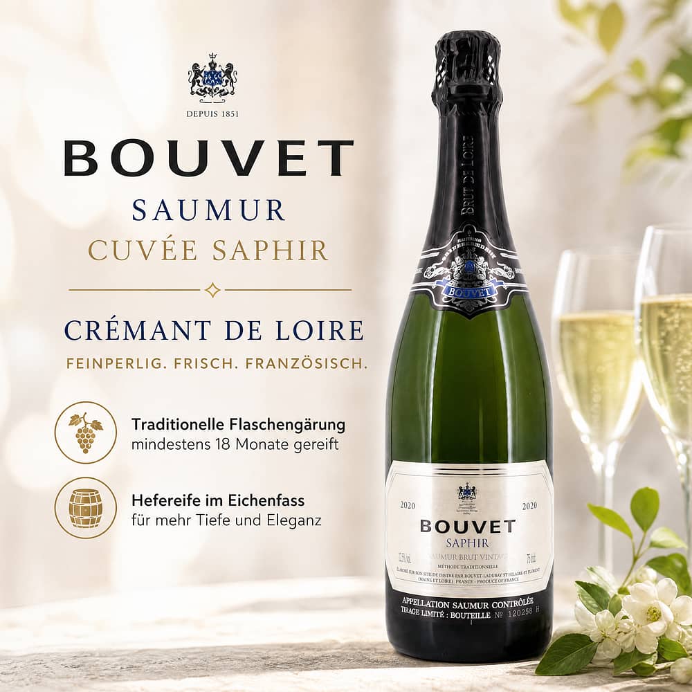 Bouvet Saumur Cuvée Saphir 0,750 Liter/ 12.5% vol Produktbild