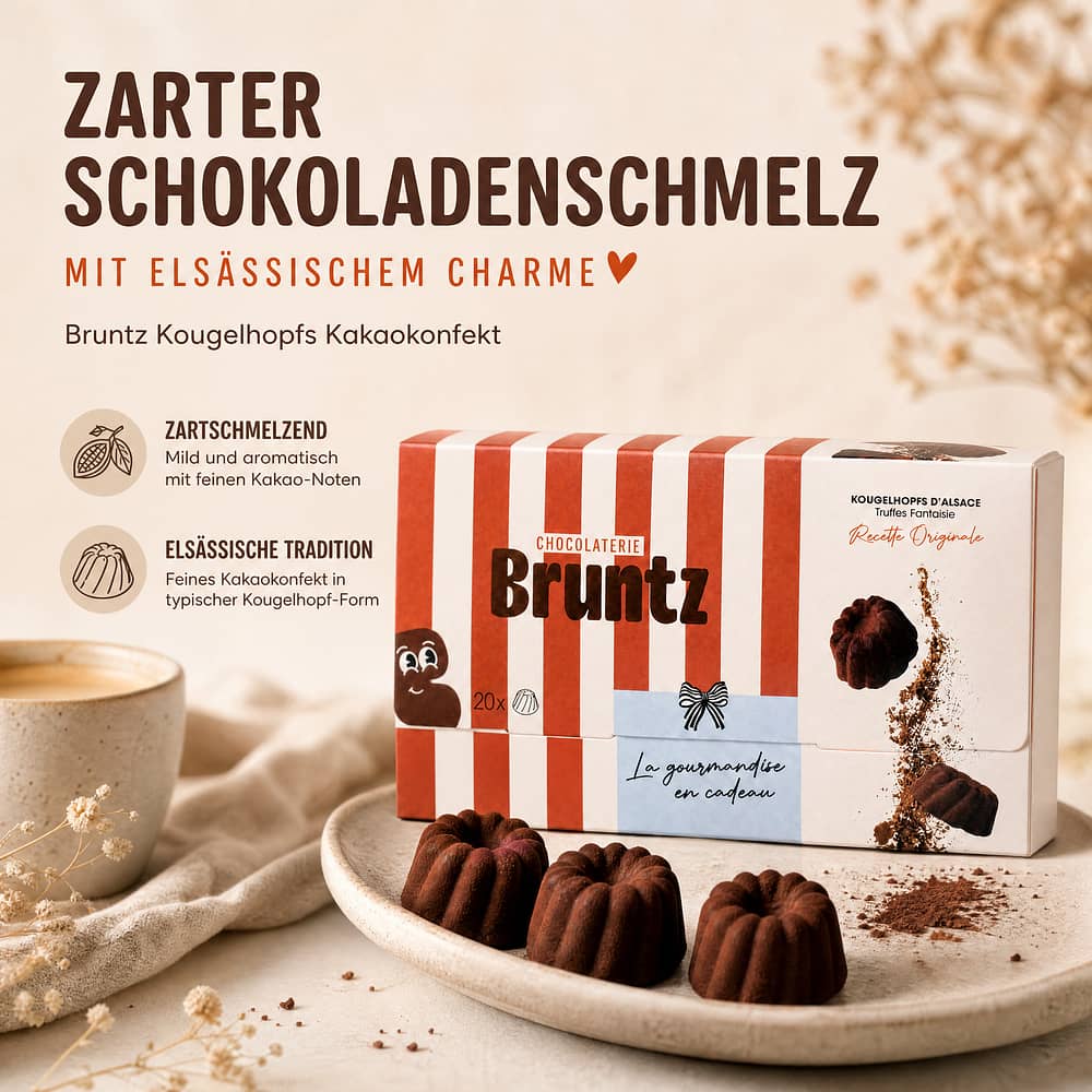 Bruntz Kougelhopfs Kakaokonfekt 100 Gramm Produktbild