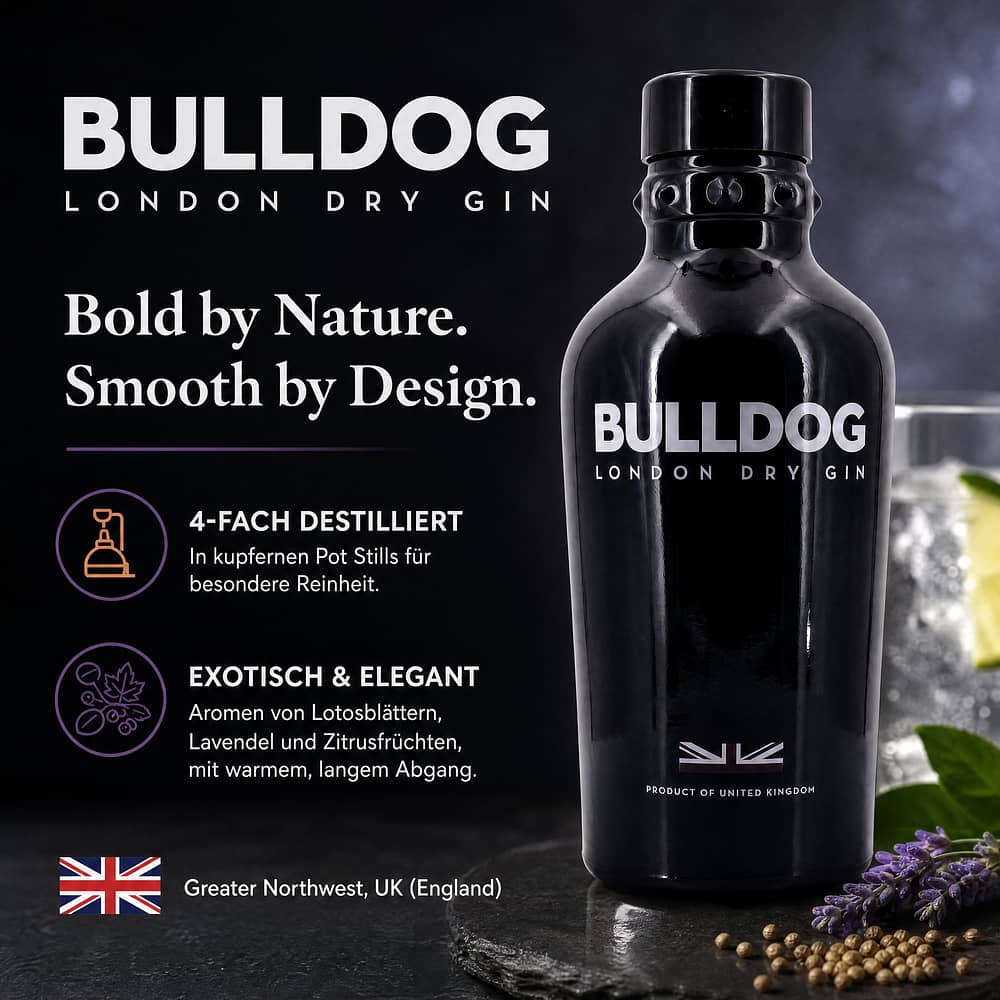 Bulldog British Dry Gin 0,70 Liter/ 40.0% vol Produktbild