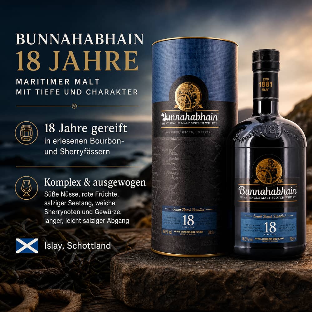 Bunnahabhain 18 Jahre 0,70 Liter/ 46.3% vol Produktbild
