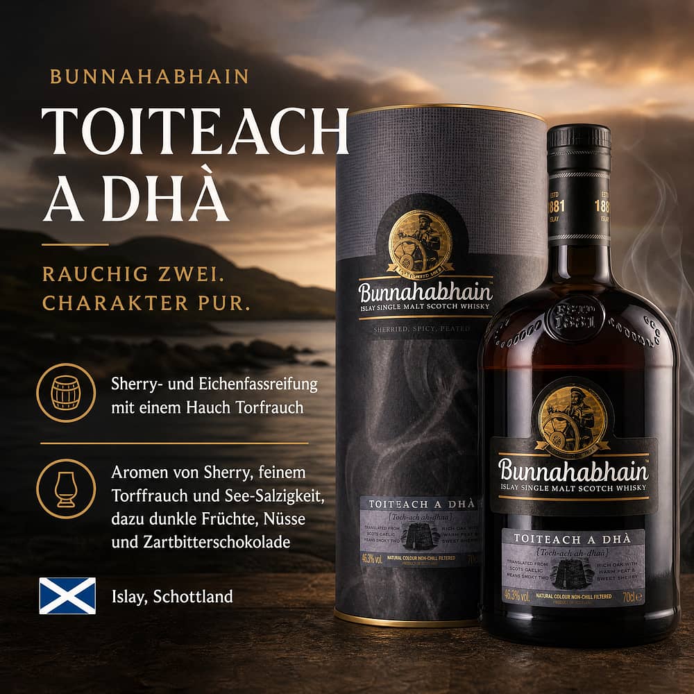 Bunnahabhain Toiteach A Dhà 0,70 Liter/ 46.3% vol Produktbild