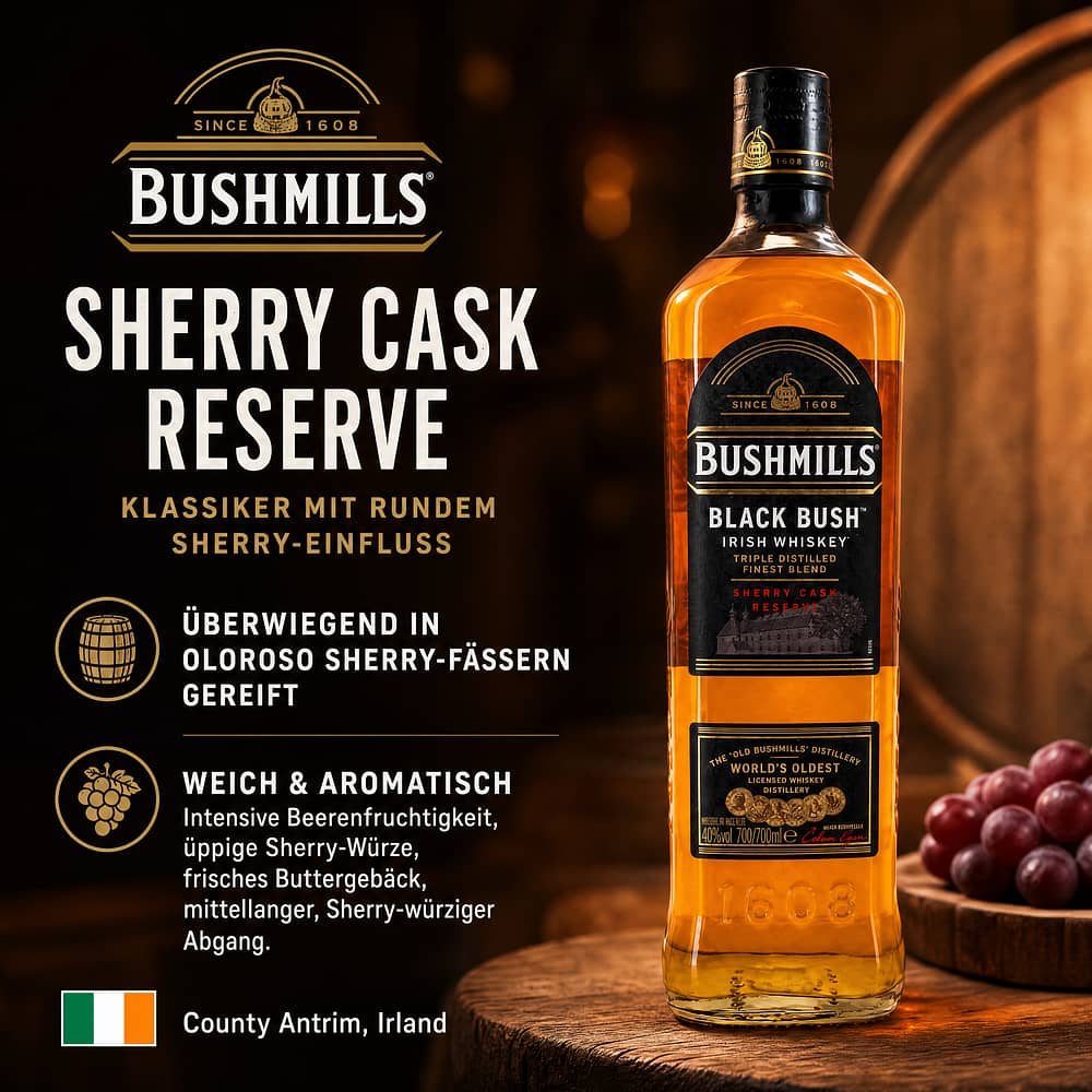 Bushmills Black Bush Sherry Cask Reserve 0,70 Liter/ 40.0% vol Produktbild