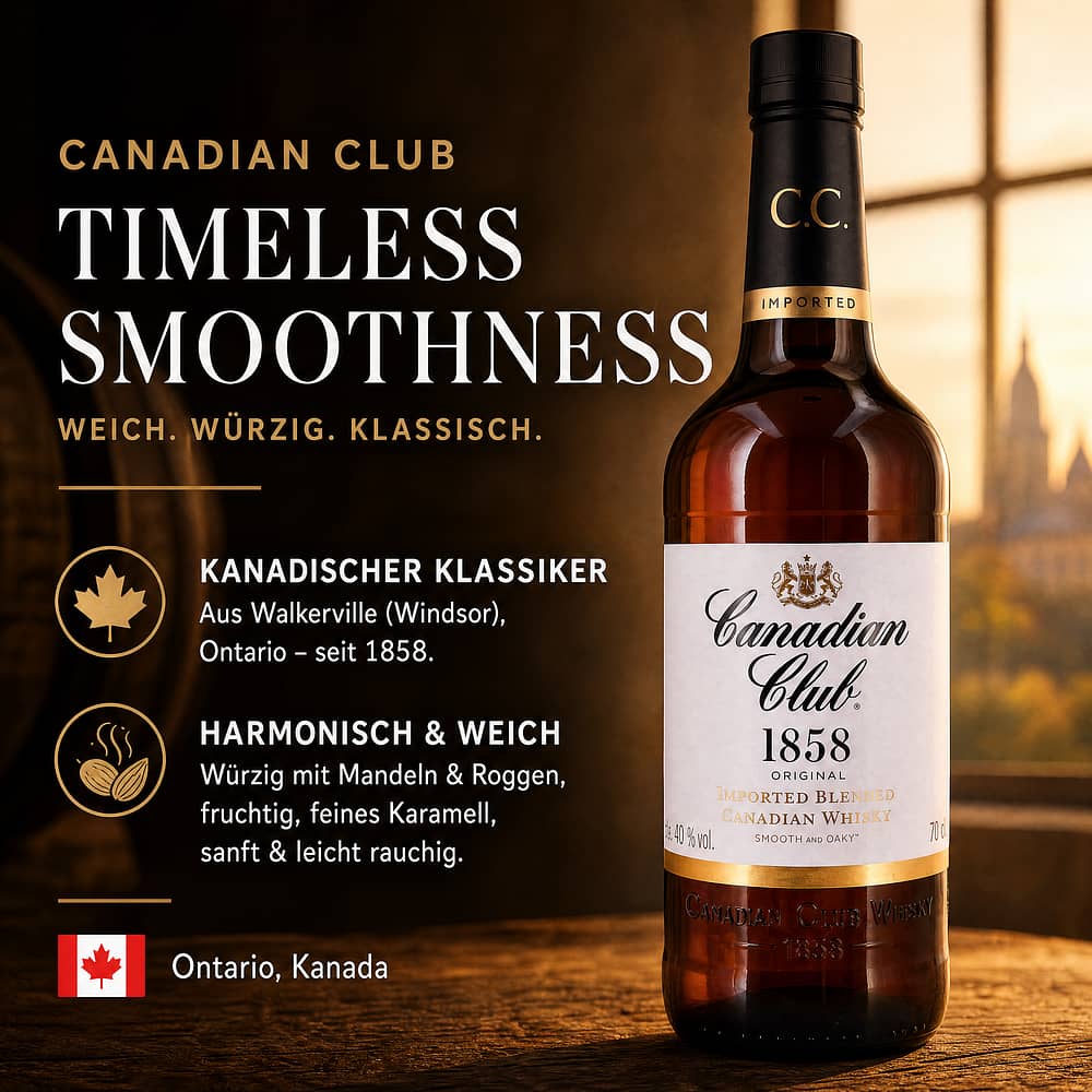 Canadian Club Blended Canadian Whisky 0,70 Liter/ 40.0% vol Produktbild