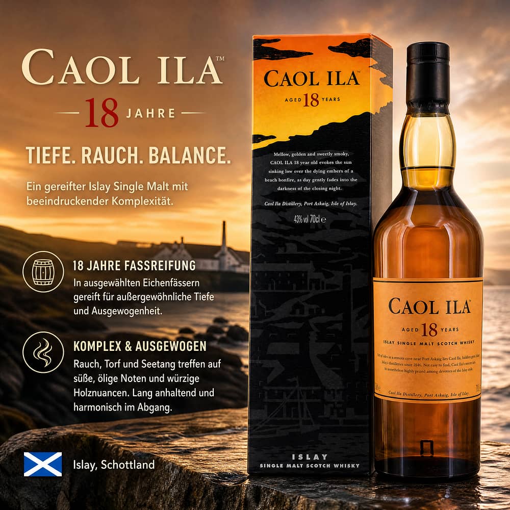 Caol Ila 18 Jahre 0,70 Liter/ 43.0% vol Produktbild
