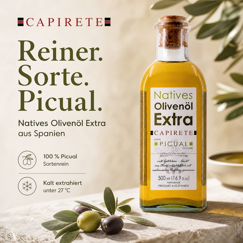 Capirete Olivenöl Extra Virgin Picual 0,50 Liter Produktbild