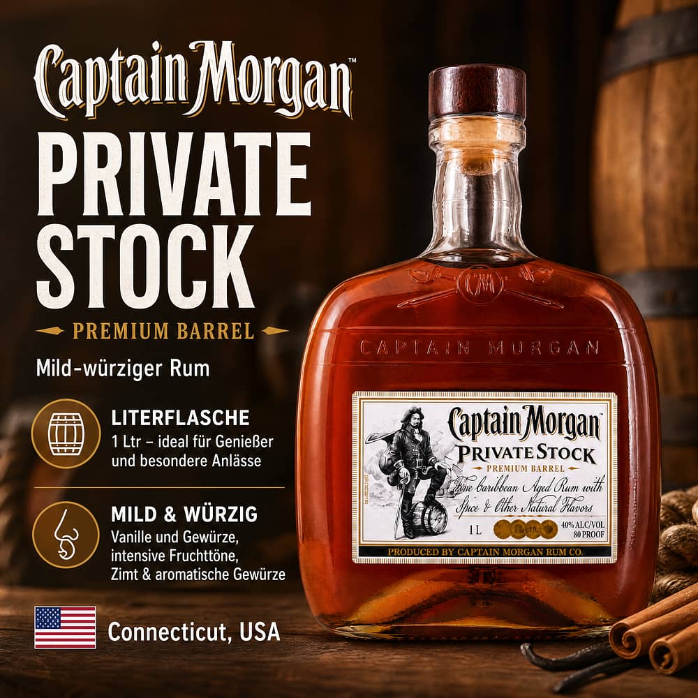 Captain Morgan Private Stock Literflasche 1 Liter/ 40.0% vol Produktbild