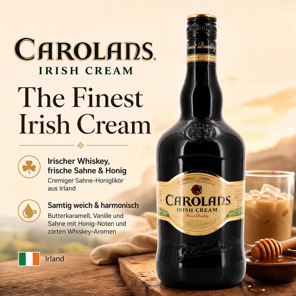 Carolans Irish Cream Sahne-Honiglikör 0,70 Liter/ 17.0% vol Produktbild