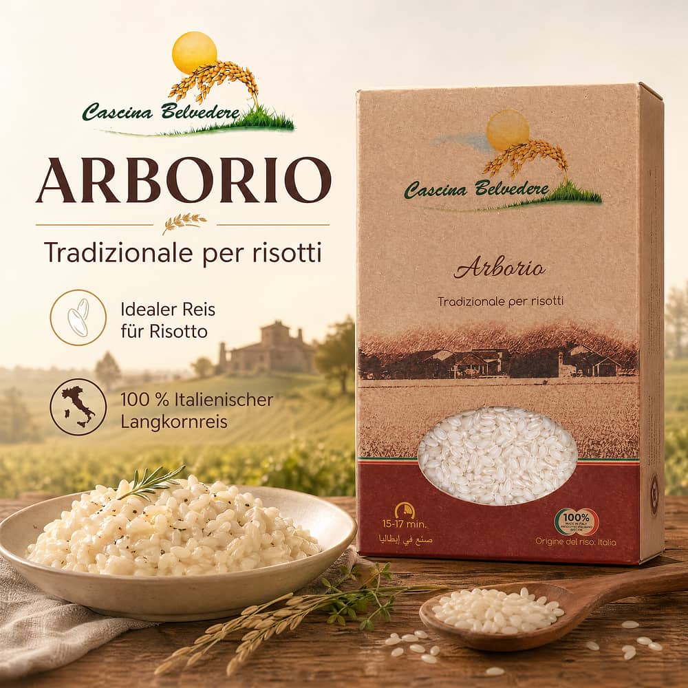 Cascina Belvedere Arboria Reis Langkornreis 500 Gramm Produktbild
