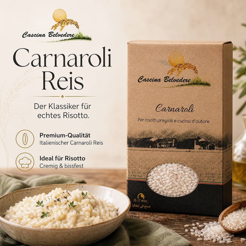 Cascina Belvedere Carnaroli Reis Langkornreis 500 Gramm Produktbild
