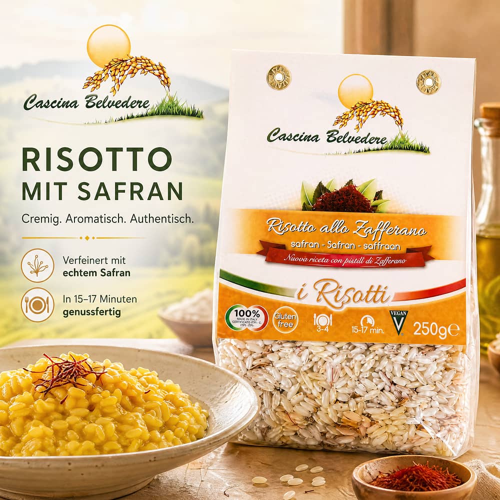 Cascina Belvedere Risotto mit Safran 250 Gramm Produktbild