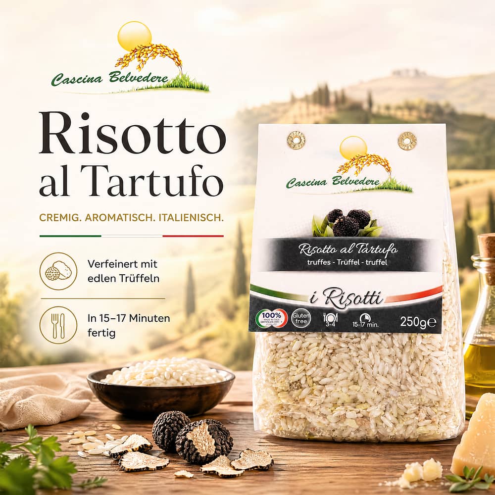 Cascina Belvedere Risotto mit Trüffel 250 Gramm Produktbild