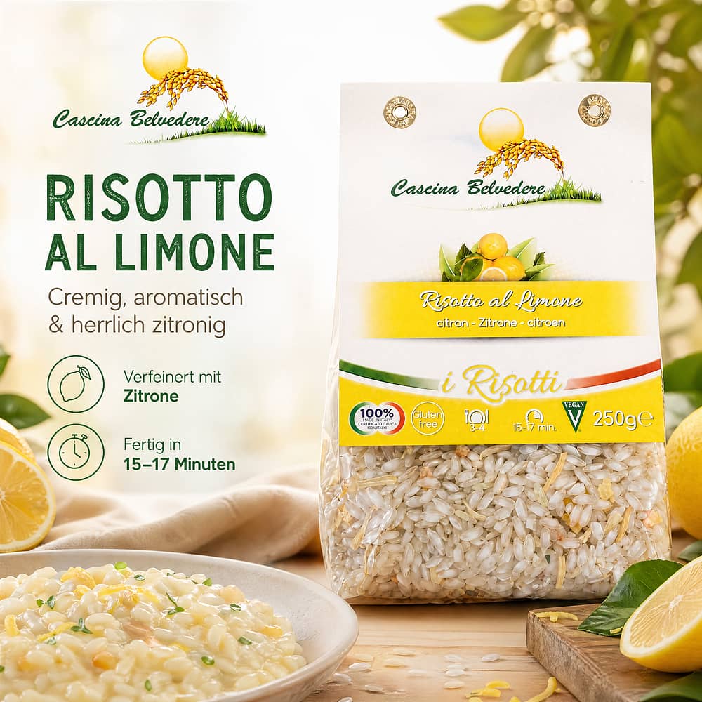 Cascina Belvedere Risotto mit Zitrone 250 Gramm Produktbild