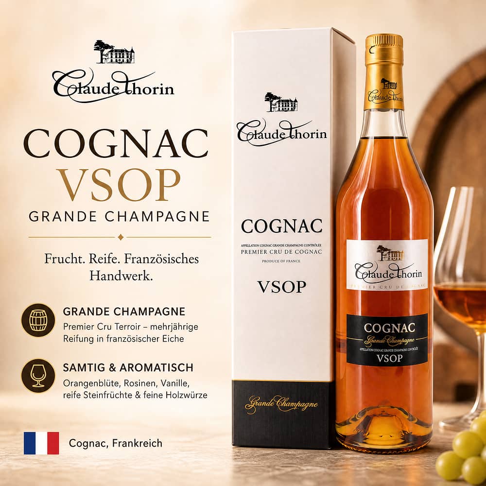 Claude Thorin Cognac Grande Champagne VSOP 0,70 Liter/ 40.0% vol Produktbild