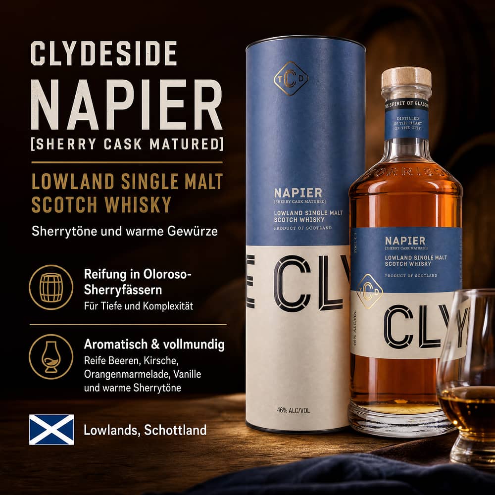 Clydeside Napier Sherry Cask Matured 0,70 Liter/ 46.0% vol Produktbild