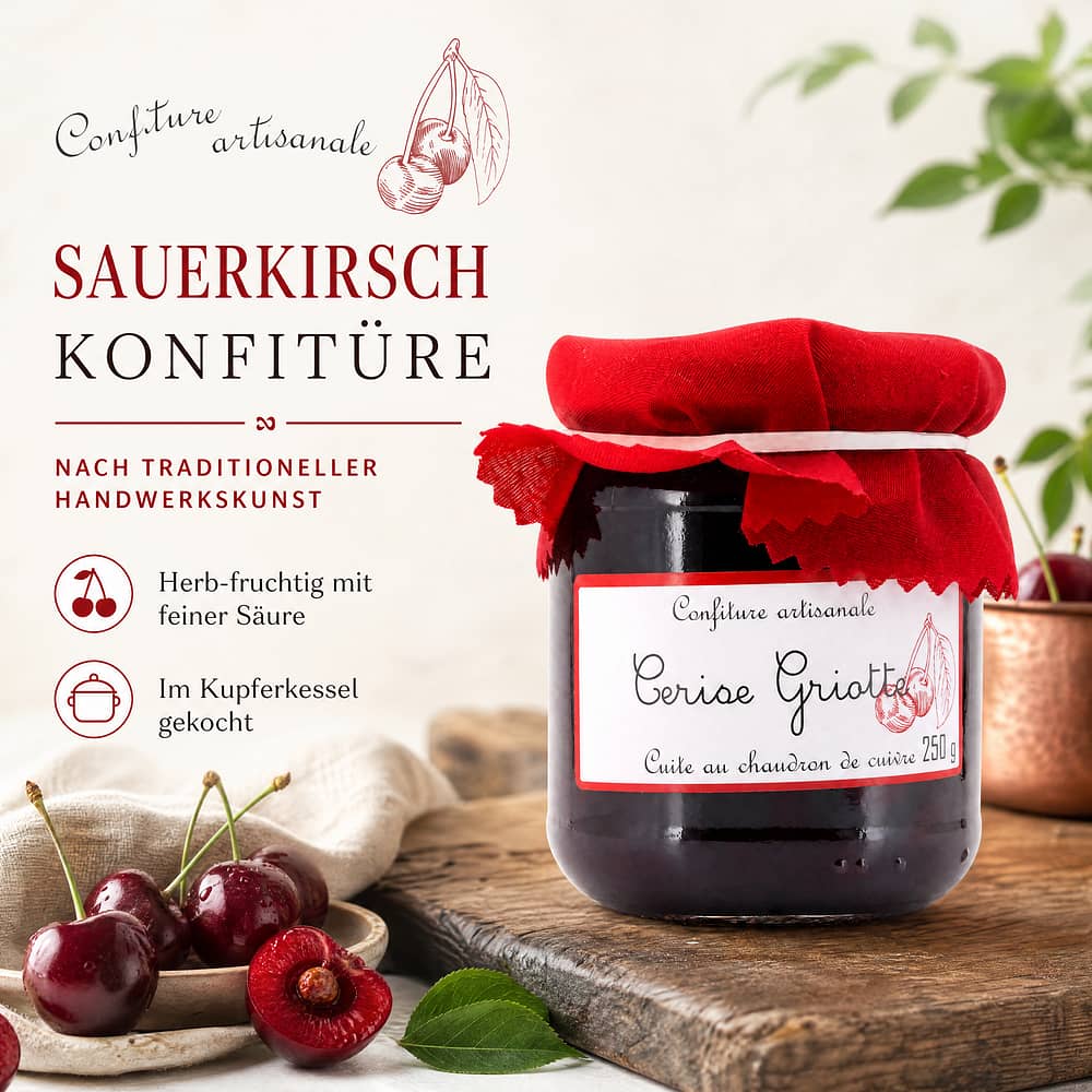 Confiture artisanale Cerise Griotte Sauerkirsch Konfitüre 250 Gramm Produktbild